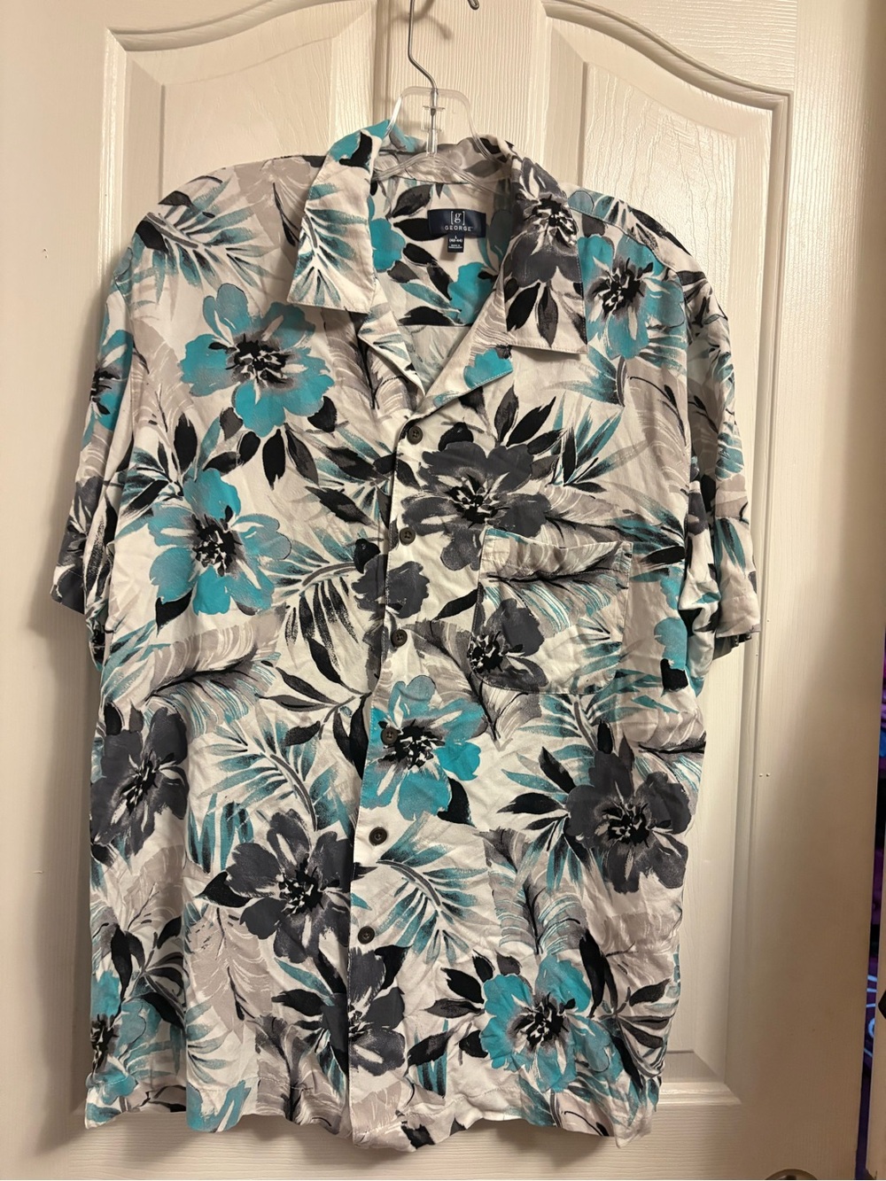 George Teal & Gray Floral Short-Sleeve Button Down Shirt